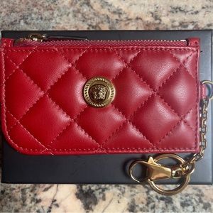 😍Versace Quilted Leather Card Case and Keychain😍